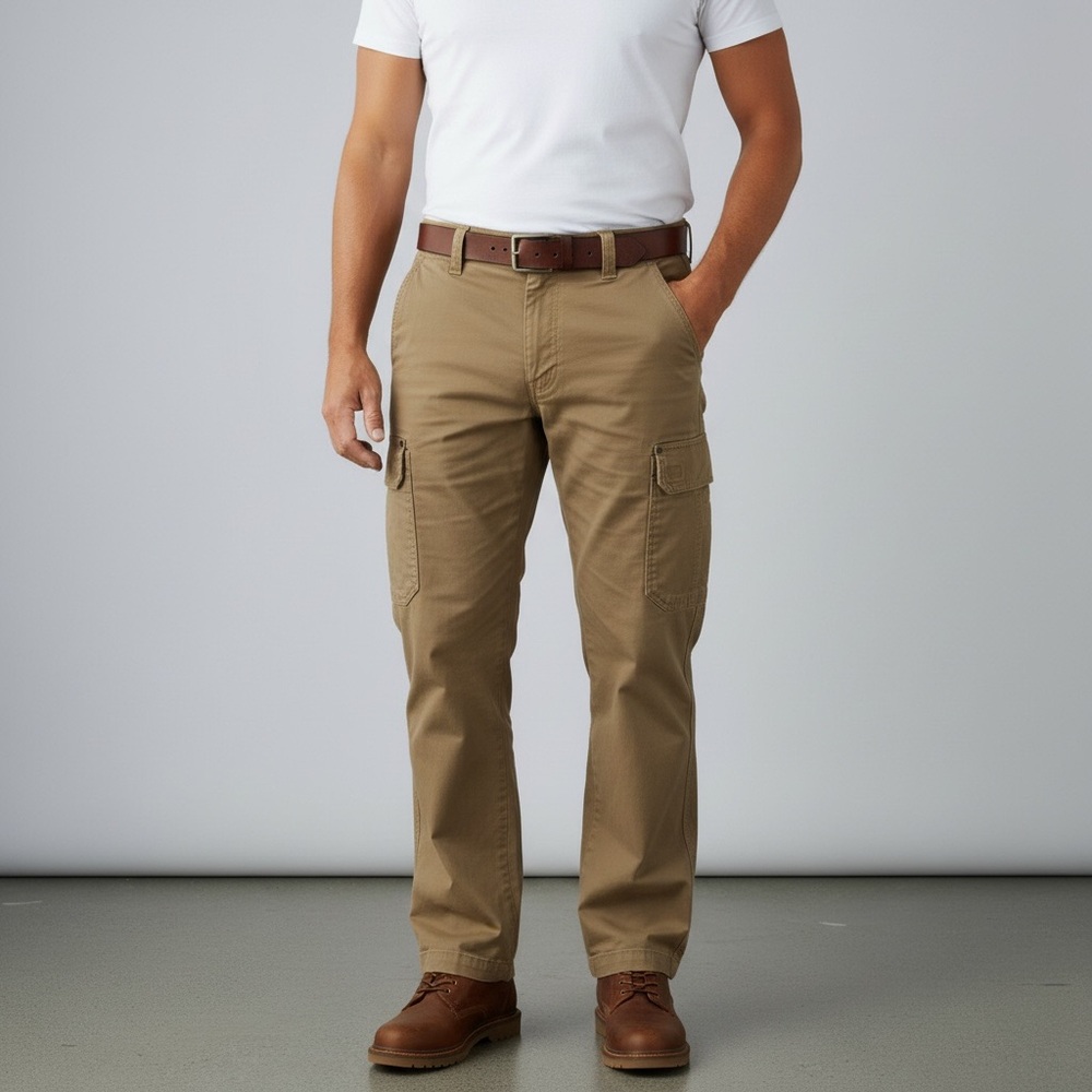 Duluth Trading Co Men's Flex Firehouse Relaxed Fit Cargo Pants Tan